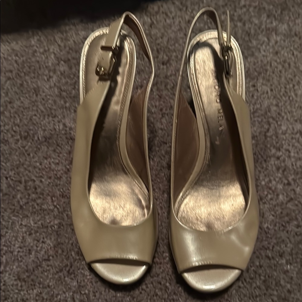Peep-Toe Slingback Heels